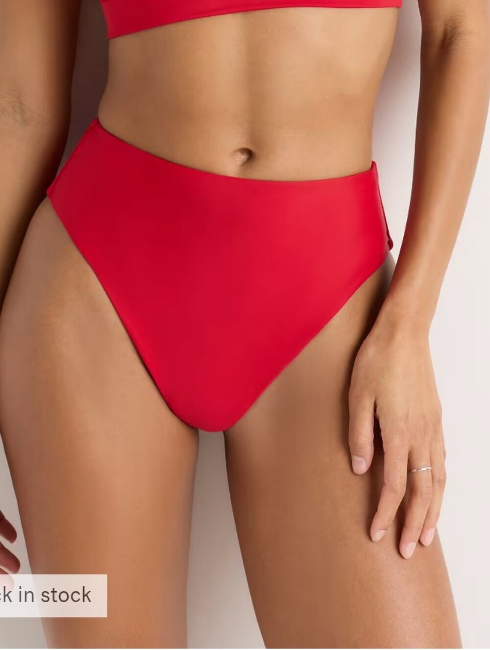 NWT Quince Bikini Set Top & Italian High-rise High-leg Bottom Cherry Red Size S - Picture 14 of 15